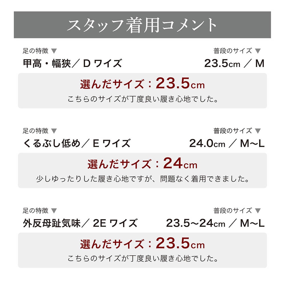 スタッフの着用コメント