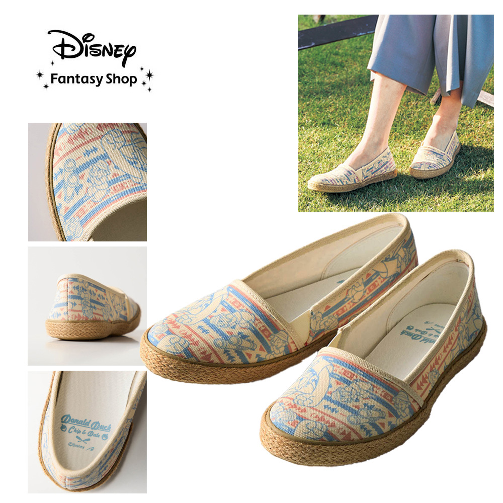 【ディズニー/Disney】エスパドリーユ風スリッポン「ドナルド & チップ & デール」 【ディズニー/Disney】エスパドリーユ風スリッポン「ドナルド & チップ & デール」