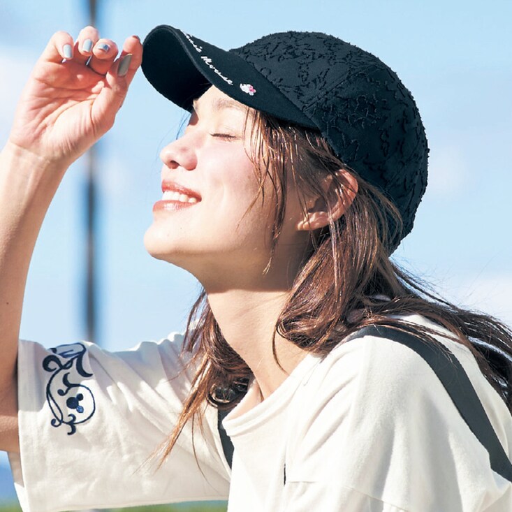 レース素材キャップ「ミニーマウス」
