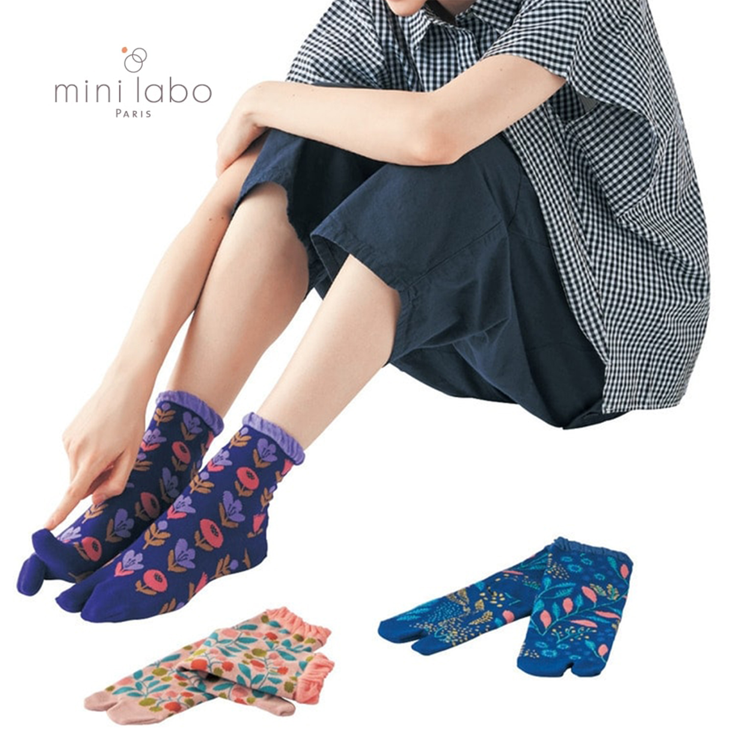 【ミニラボ/mini labo】足袋ソックス2柄セット 「ミニラボ」