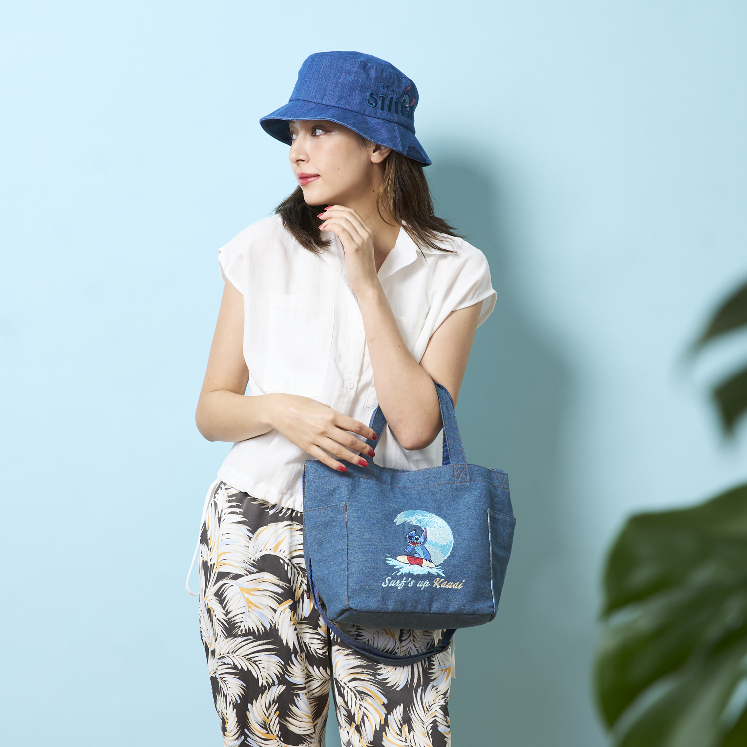 【ディズニー/Disney】デニム刺繍2WAYバッグ「スティッチ」 【ディズニー/Disney】デニム刺繍2WAYバッグ「スティッチ」