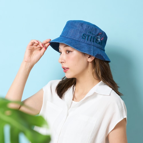 デニム刺繍バケットハット「スティッチ」