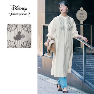 【ディズニー/Disney】ボリューム袖の刺繍ワンピース「ミッキーマウス」