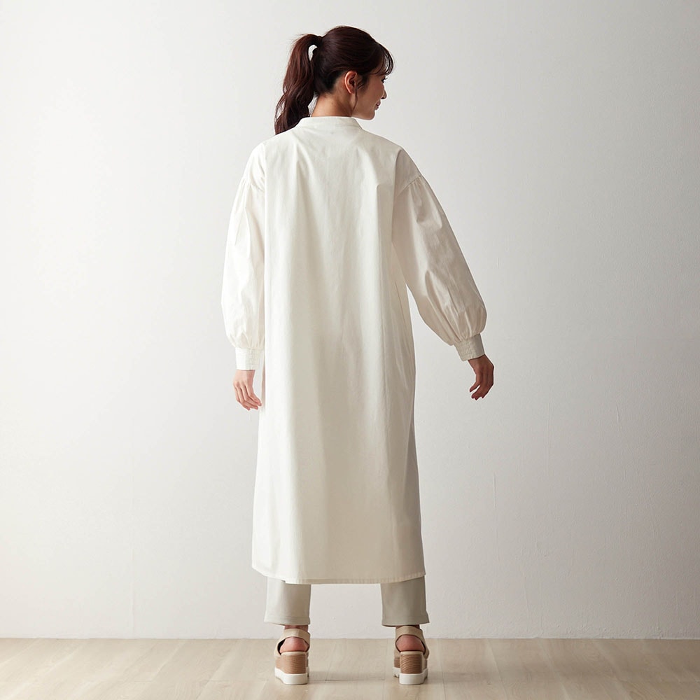 モデル身長164cm／M ※写真は撮影用のため、袖丈＋1.5㎝、着丈＋6.5㎝になります