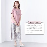 モデル身長168cm／M　ミニーマウス（グレイッシュピンク）着用