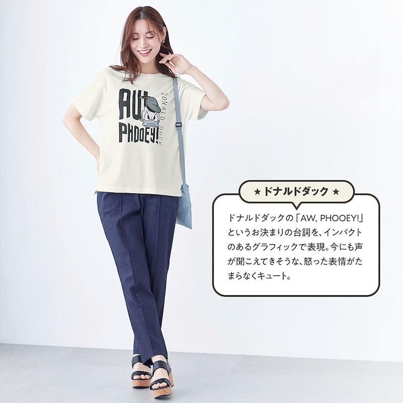 モデル身長168cm／M　ドナルドダック（ホワイト）着用