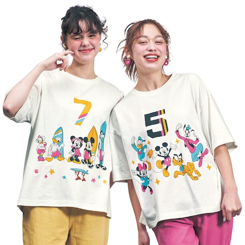 特別な夏の思い出に作りに◎ ユニセックスナンバーTシャツ（選べるキャラクター）（ディズニー/Disney）