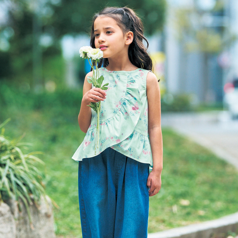 ノースリーブフリルブラウスとワイドパンツのセットアップ(選べるキャラクター)(ディズニー/Disney) ノースリーブフリルブラウスとワイドパンツのセットアップ(選べるキャラクター)(ディズニー/Disney)