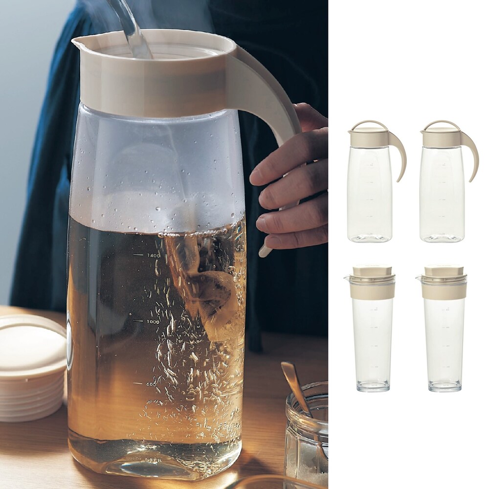 【ベルメゾン】【2本セット】お湯も注げる縦横兼用メモリ付き冷水筒・麦茶ポット[日本製]
