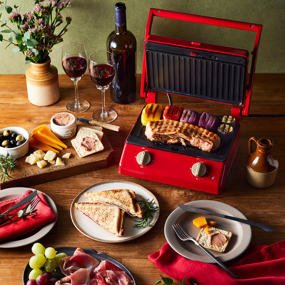 【ブルーノ/BRUNO】グリルサンドメーカー ダブル 【グリル調理も楽しめる交換プレート付き 温度調節機能付き】