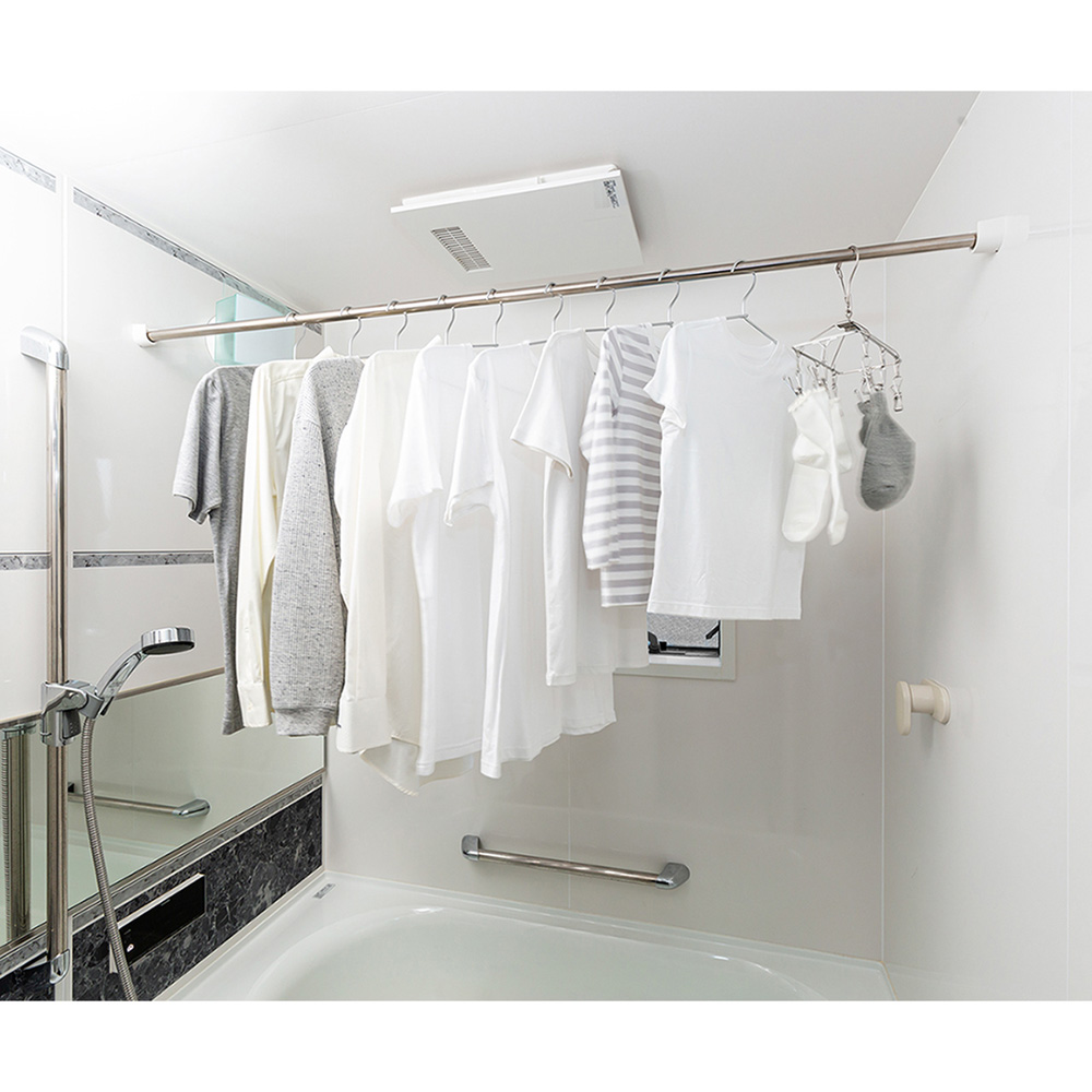 【ベルメゾン】室内干し・浴室乾燥におすすめ ステンレス製伸縮物干し竿