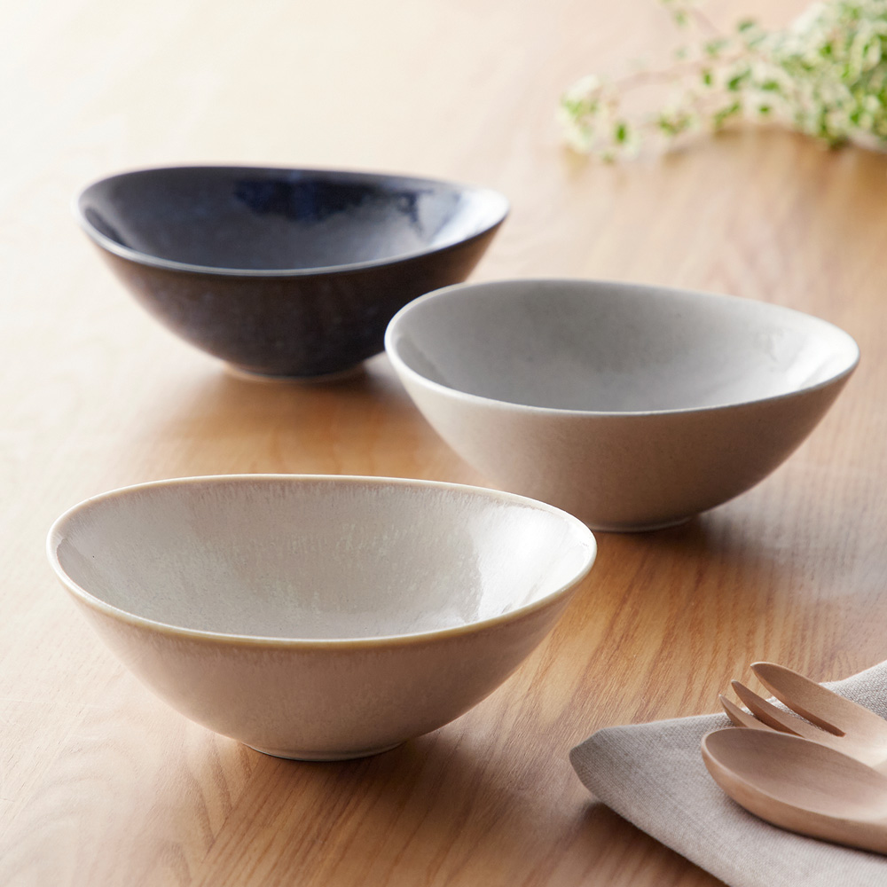 【ベルメゾン】美濃焼のしずく型ボウル3個組 【食洗機/電子レンジ対応】