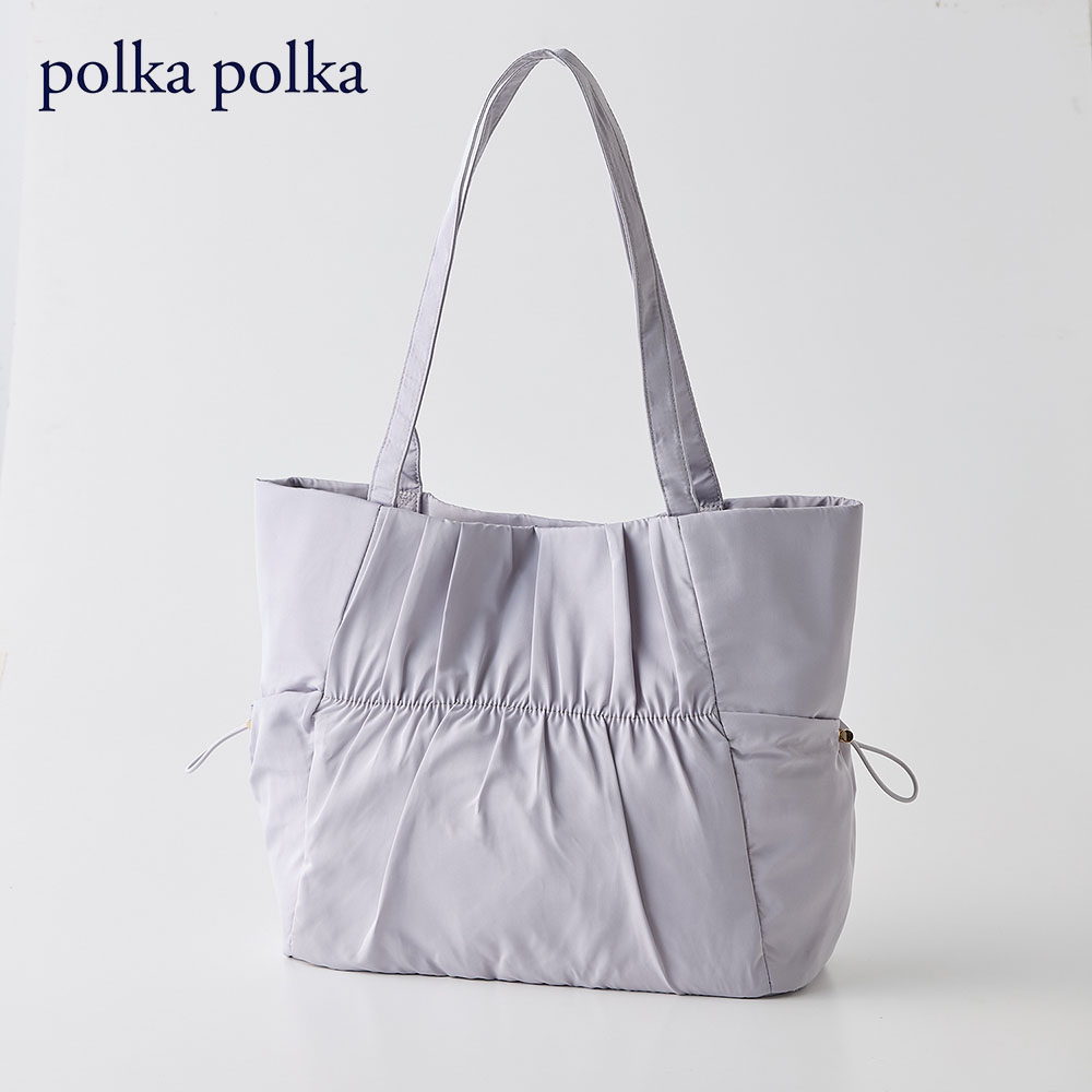 【ポルカポルカ/polkapolka】ギャザリングトートバッグ【A4対応】