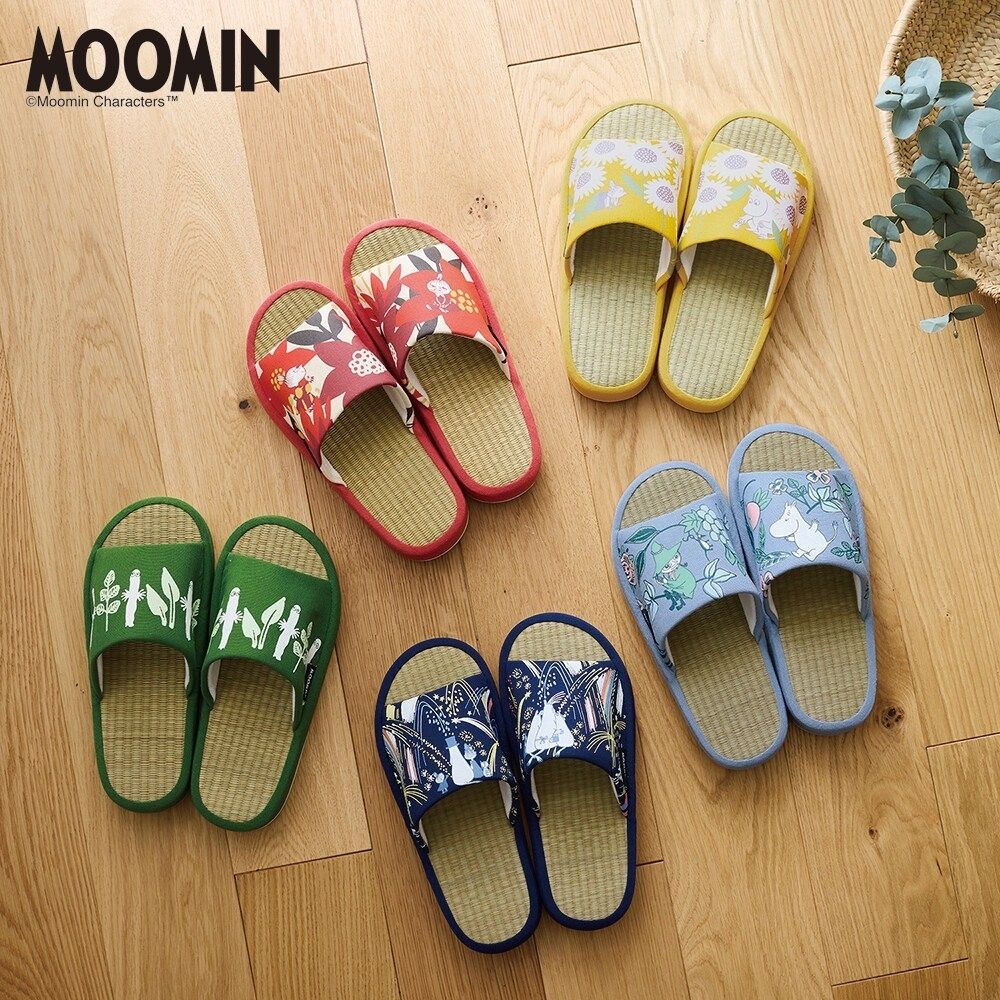 【新柄登場】 夏の足元に、さらっと爽やかな癒しを。天然い草 ふっくらウレタン入りスリッパ 「ムーミン」 【新柄登場】 夏の足元に、さらっと爽やかな癒しを。天然い草 ふっくらウレタン入りスリッパ 「ムーミン」