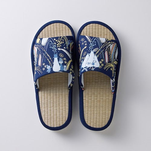 【新柄登場】 夏の足元に、さらっと爽やかな癒しを。天然い草 ふっくらウレタン入りスリッパ 「ムーミン」