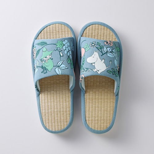 【新柄登場】 夏の足元に、さらっと爽やかな癒しを。天然い草 ふっくらウレタン入りスリッパ 「ムーミン」