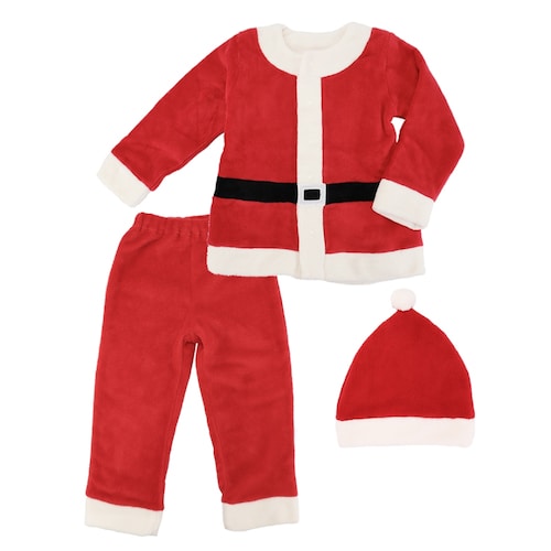 サンタさんになれる！上下＆帽子セット【子供服】