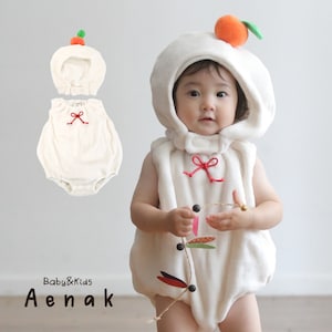 【ベルメゾン】鏡もちロンパース & 帽子セット