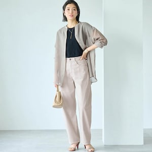 モデル身長168cm／64-91・股下68cm ※写真は撮影用のため股下+6cmになります。
