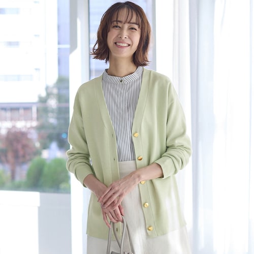 Vネックカーディガン［日本製］