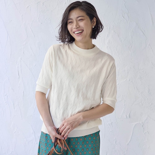 アーガイル柄ニット［日本製］