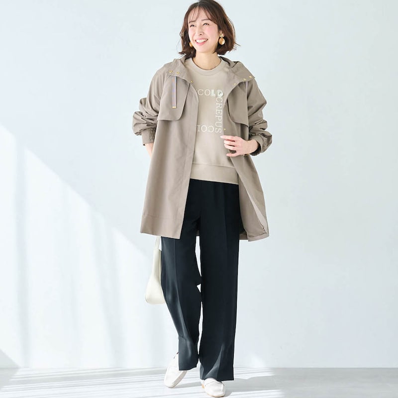 モデル身長169cm／M・股下66cm ※写真は撮影用のため股下+6.5cmになります。