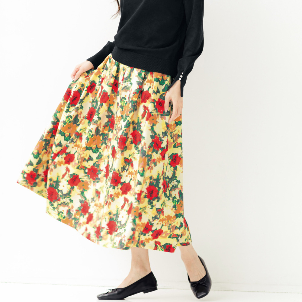 【スタイルノート/StyleNote】アネモネプリントスカート[日本製]