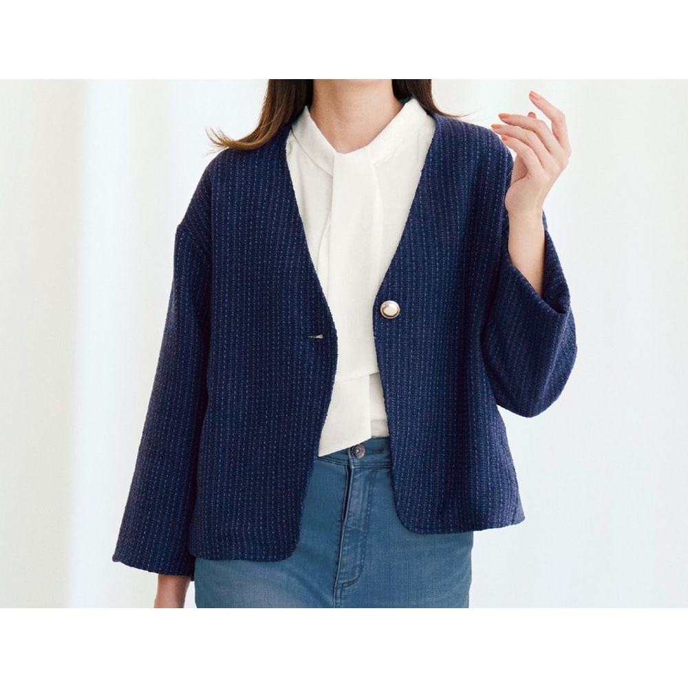 【スタイルノート/StyleNote】デニム見えツイードジャケット