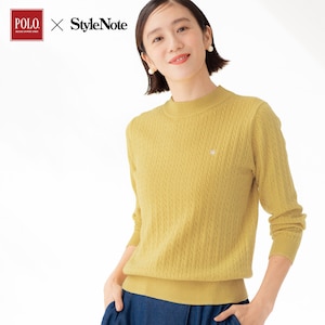 【スタイルノート/StyleNote】胸元刺繍ミニケーブルニット
