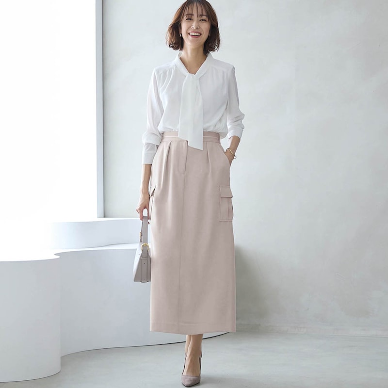 モデル身長169cm／M ※写真は撮影用のため総丈+８cmになります。