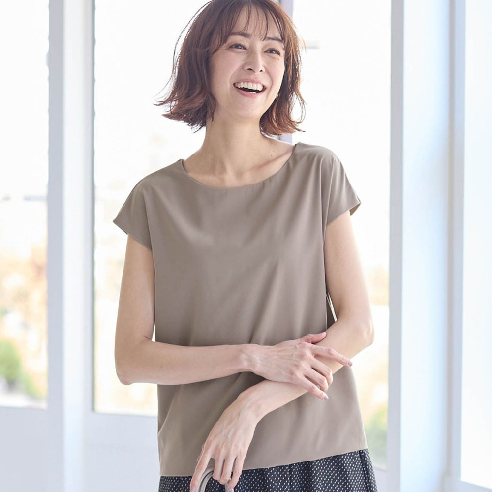 【スタイルノート/StyleNote】身頃二重前身頃布帛切替えカットソー[日本製]