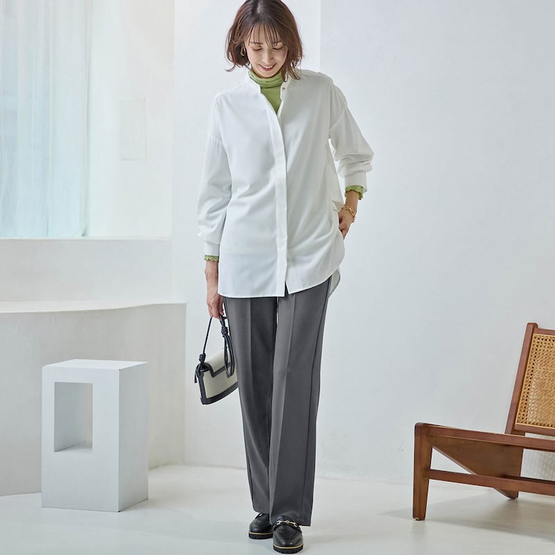 モデル身長169cm／M ※写真は撮影用のため股下+6cmになります。