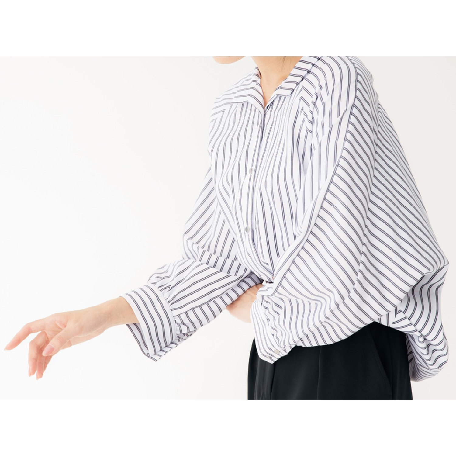 【スタイルノート/StyleNote】ラグラン切替えドルマンシャツ