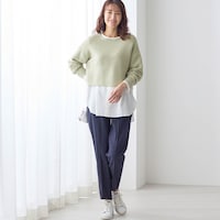 モデル身長173cm／M ※写真は撮影用のため股下+6cmになります。