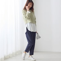 モデル身長173cm／M ※写真は撮影用のため股下+6cmになります。