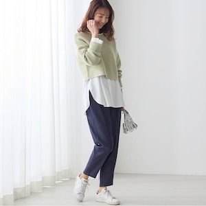 モデル身長173cm／M ※写真は撮影用のため股下+6cmになります。