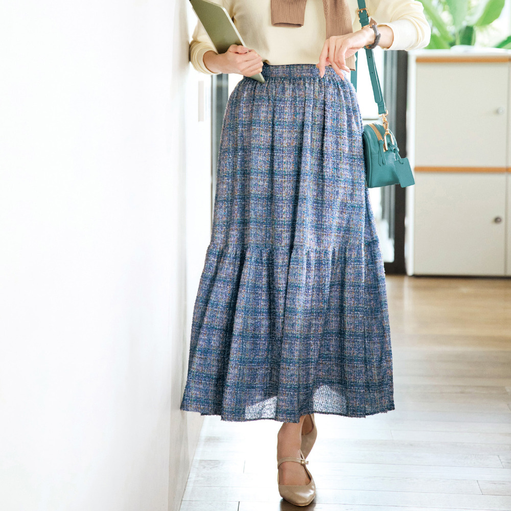 【スタイルノート/StyleNote】カットジャカードプリントスカート