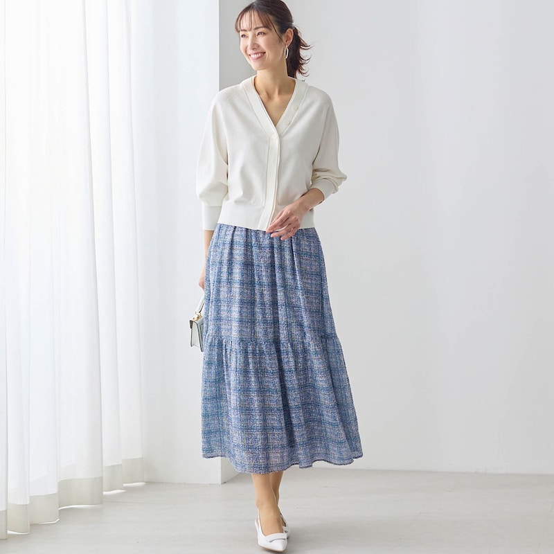 モデル身長173cm／M ※写真は撮影用のため総丈+6cmになります。