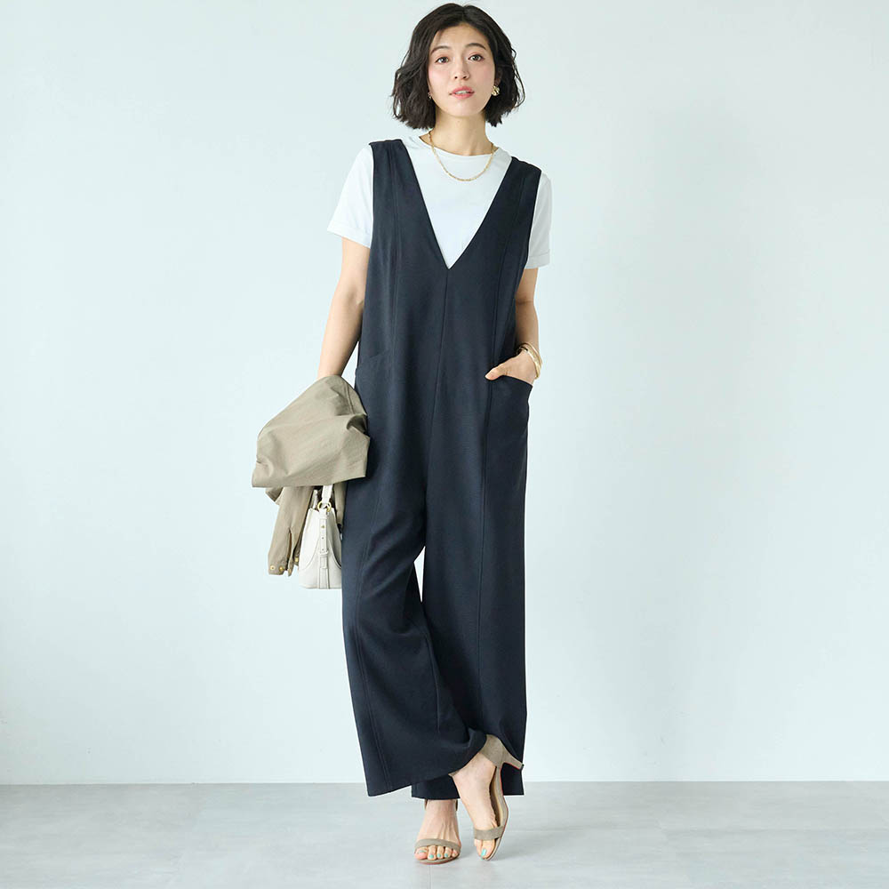 【スタイルノート/StyleNote】ナチュラルライクVネックサロペット