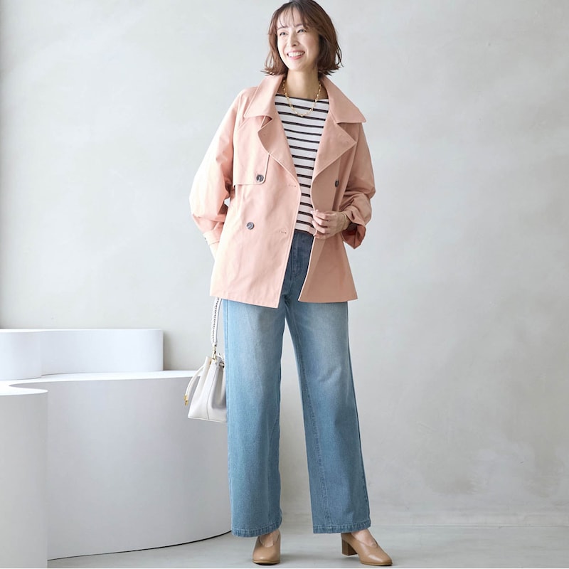 モデル身長169cm／M ※写真は撮影用のため股下+6cmになります。