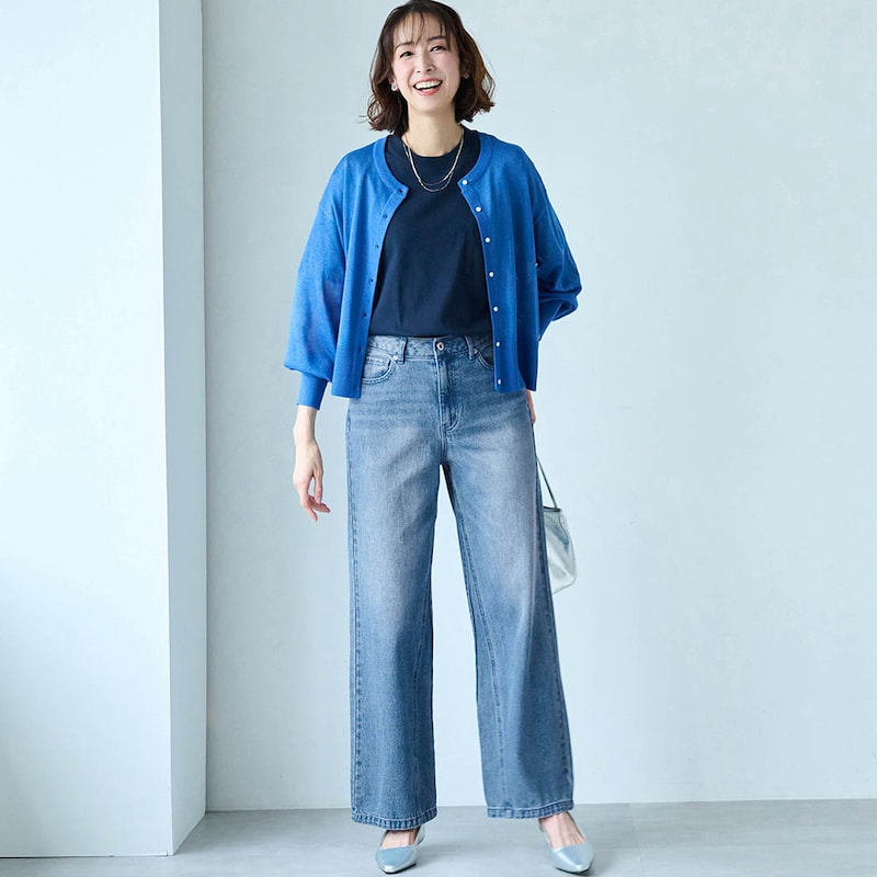 モデル身長169cm／M ※写真は撮影用のため股下+6cmになります。