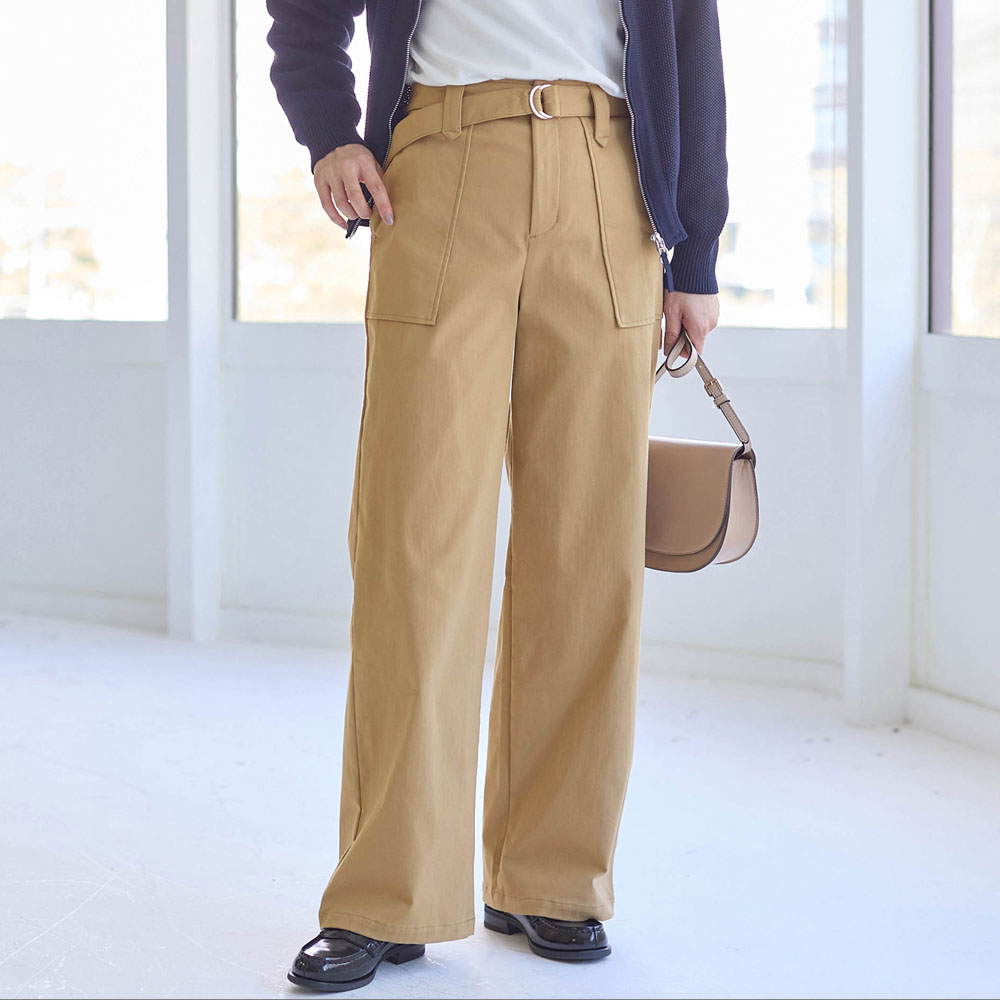 【スタイルノート/StyleNote】ベルト付きハイストレッチベイカーパンツ 【プチ・トールサイズあり】