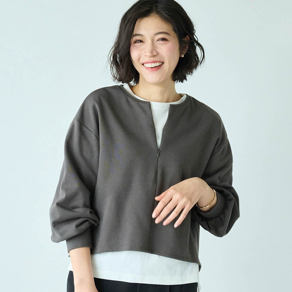 襟元2WAYスウェット(スタイルノート/StyleNote) 襟元2WAYスウェット(スタイルノート/StyleNote)