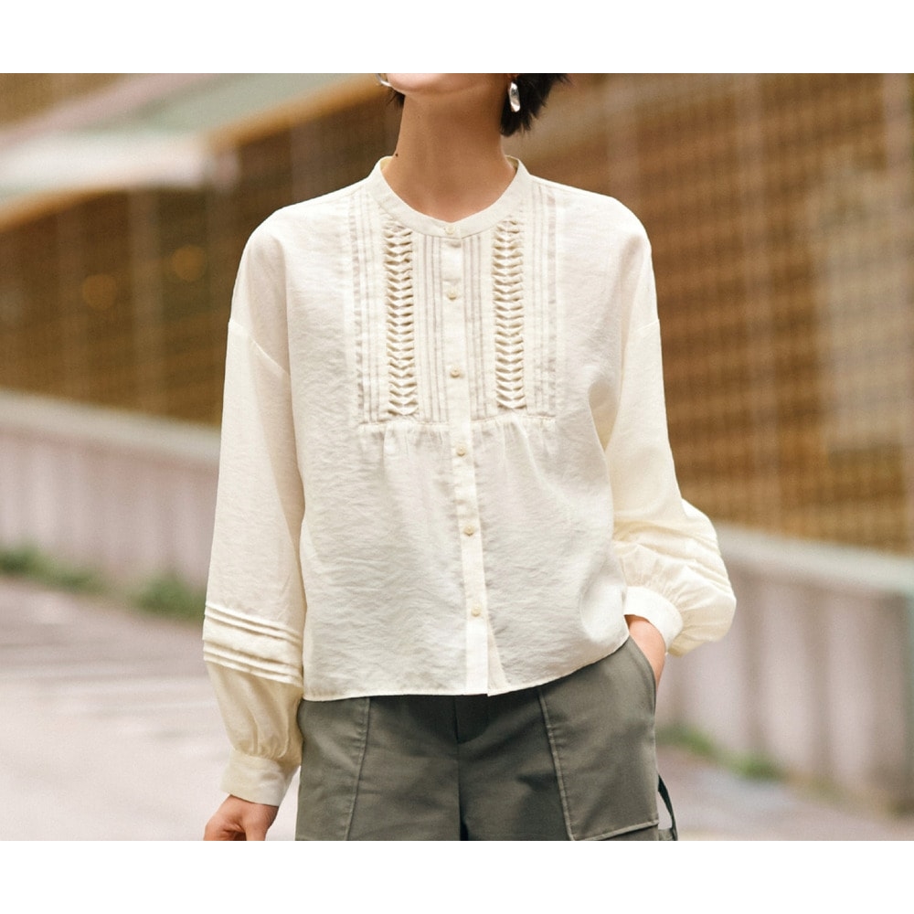 【スタイルノート/StyleNote】胸元タックデザインブラウス