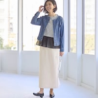 モデル身長168cm／M・総丈82cm ※写真は撮影用のため総丈+6cmになります。