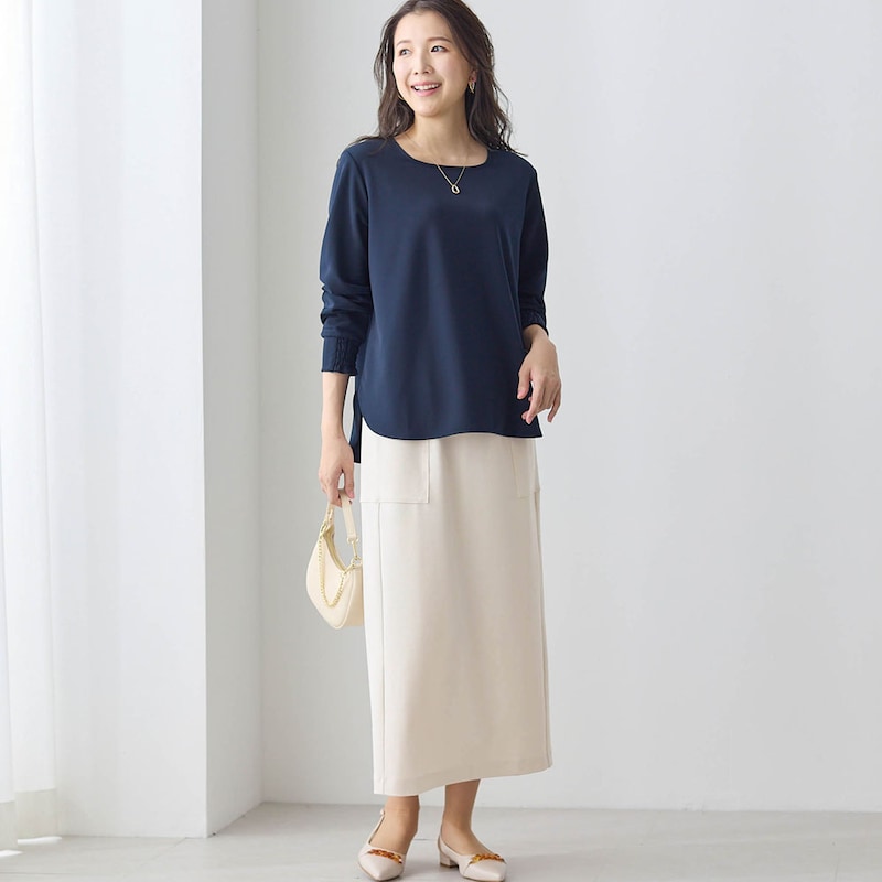 モデル身長170cm／M・総丈82cm ※写真は撮影用のため総丈+6cmになります。