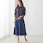 モデル身長173cm／M ※写真は撮影用のため総丈+6cmになります。