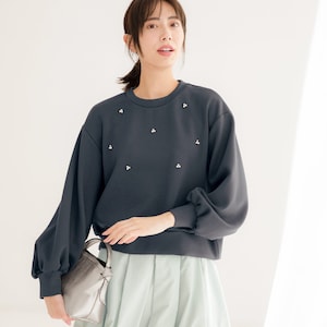 【スタイルノート/StyleNote】ビーズ付きダンボールスウェット