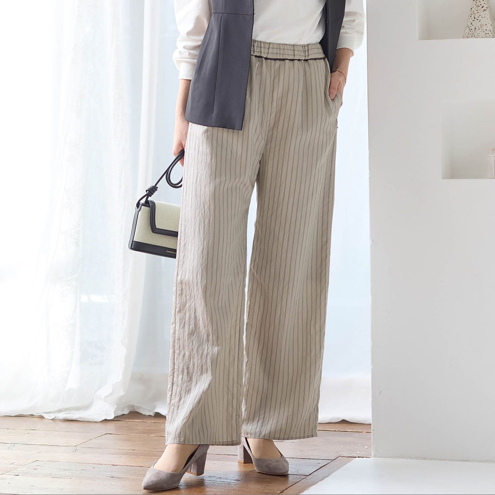 【スタイルノート/StyleNote】ストライプワイドパンツ