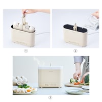 食材を［カゴ］にのせて水を注ぎ調理メニューを選択、【START/STOP】ボタンを押すだけ